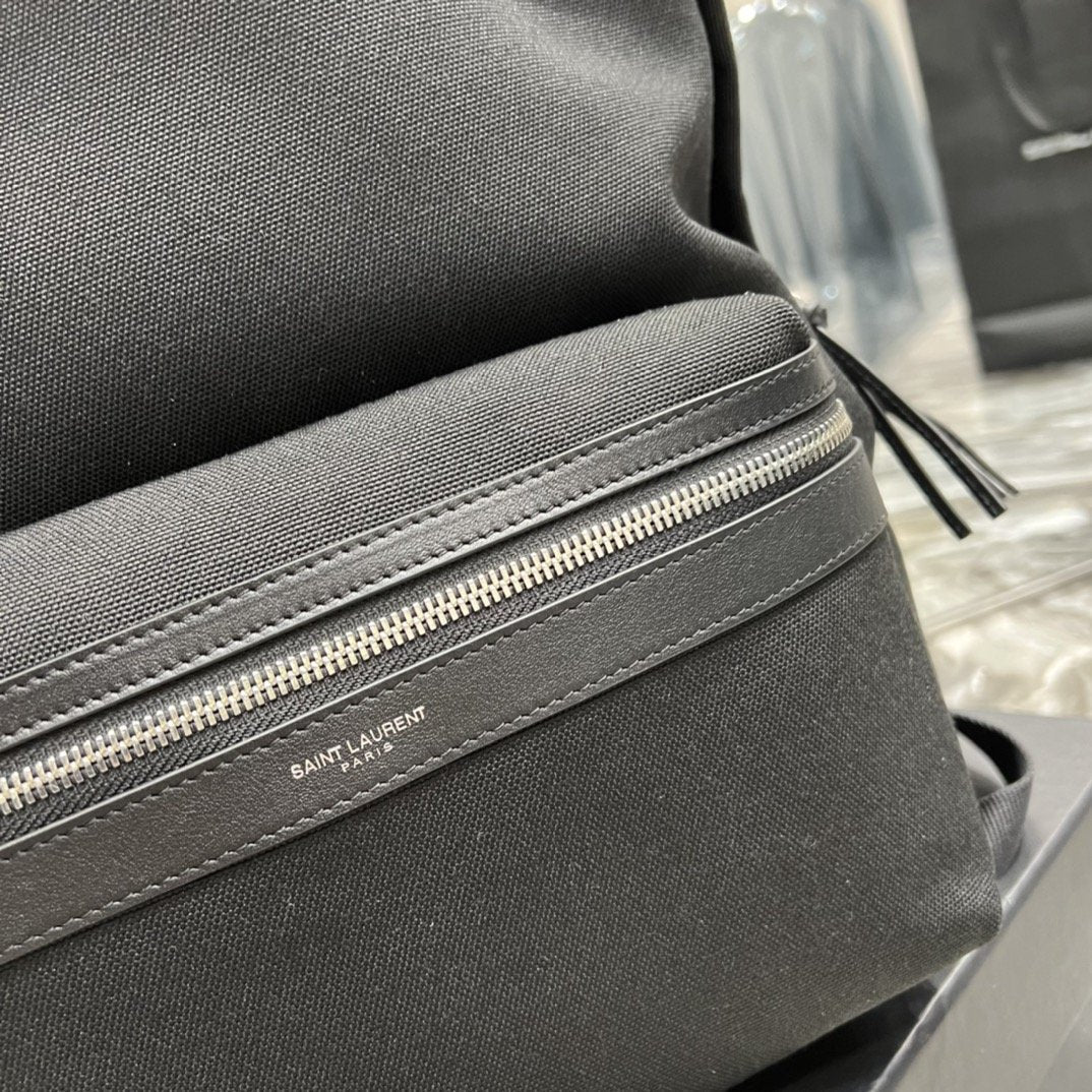 YSL Saint Laurent City Backpack Unisex 15in 38cm Canvas Black