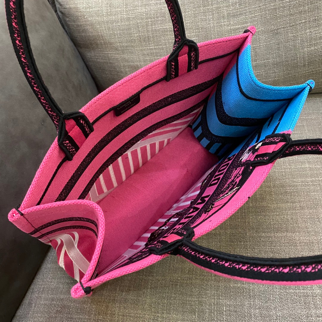 Metop Qualityum Book Bright Blue Pink Book Tote Shoulder Bag