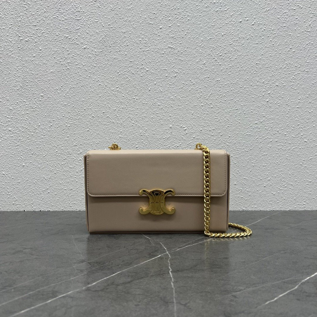 Top Quality Box Triomphe Bag For Women Beige Chain Travel Bag