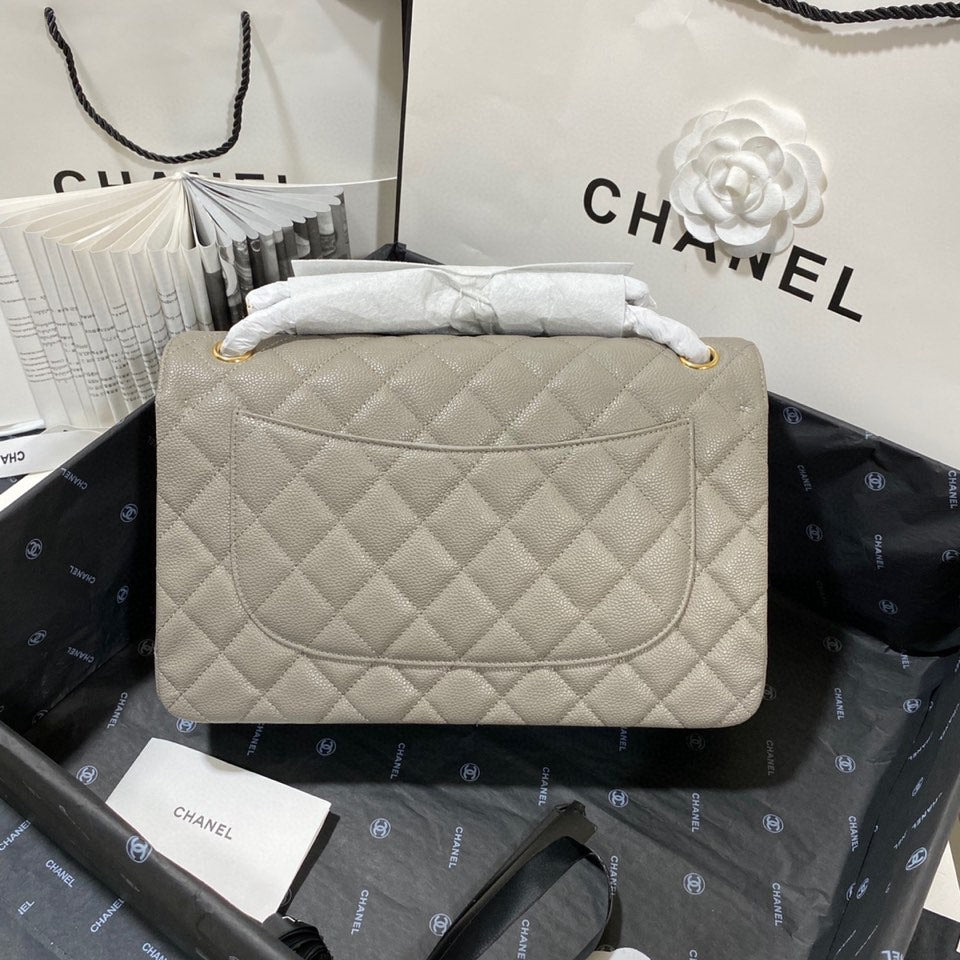 CHLLarge Classic Hardware , ’s Gold Grey Shoulder Bag