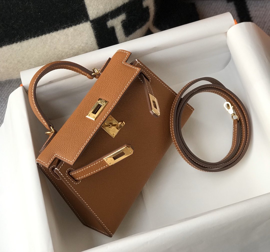 Top Quality Kelly Sellier Epsom Bag For Brown Mini Shoulder Bag