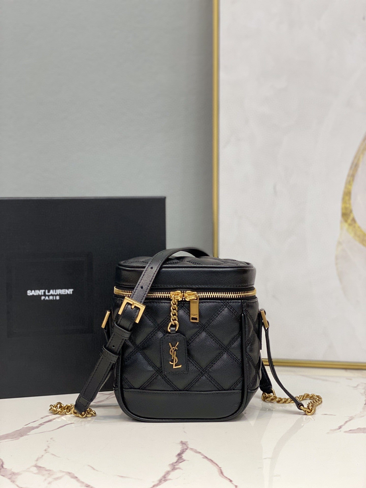 YSL Saint Laurent Shoulder Bag Monogram Quilted Chain