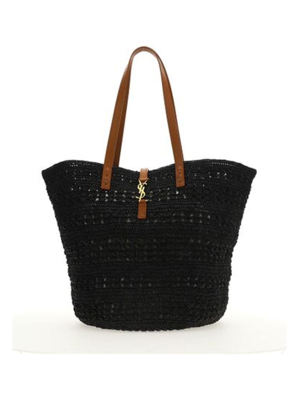 YSL Saint Laurent Luxury Trending Women Tote Bag With In 688221G Raffia Monogram Black