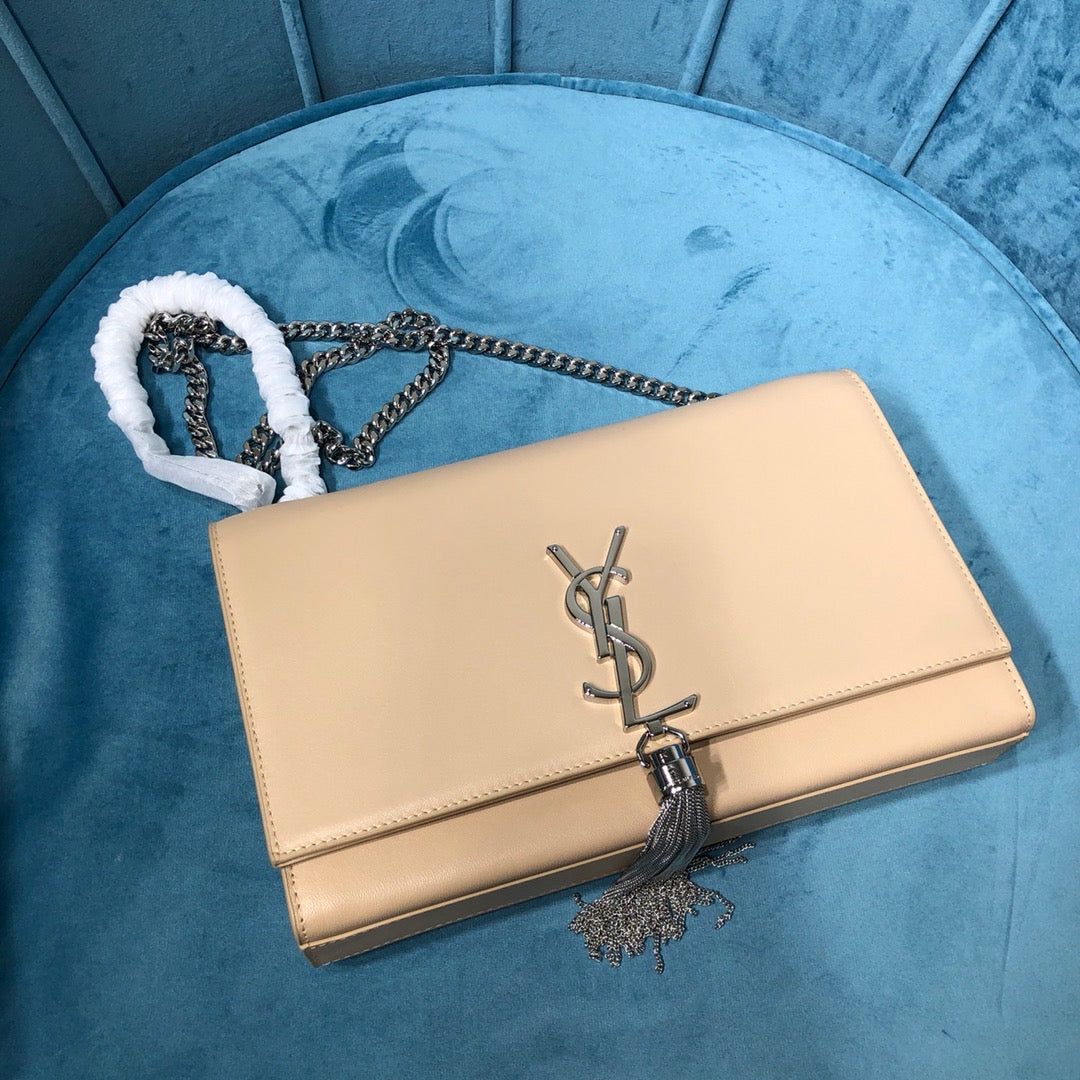 YSL Saint Laurent YSL Top Quality Kate Metop Qualityum Bag Beige Chain Travel Bag Ysl 7418