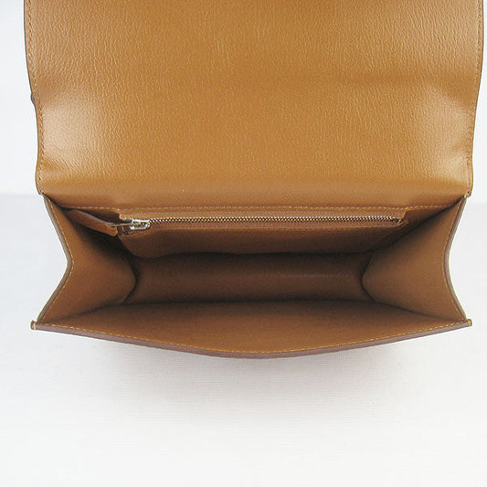 Hermes Luxury Constance Cowskin Bag H Light Coffee Leather Silver Travel Bag