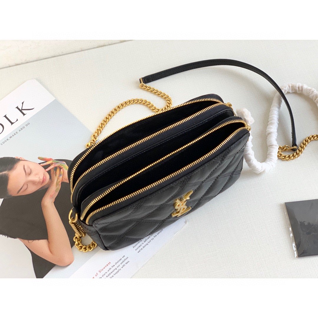 YSL Saint Laurent Lou Crossbody Bag Monogram Quilted Chain