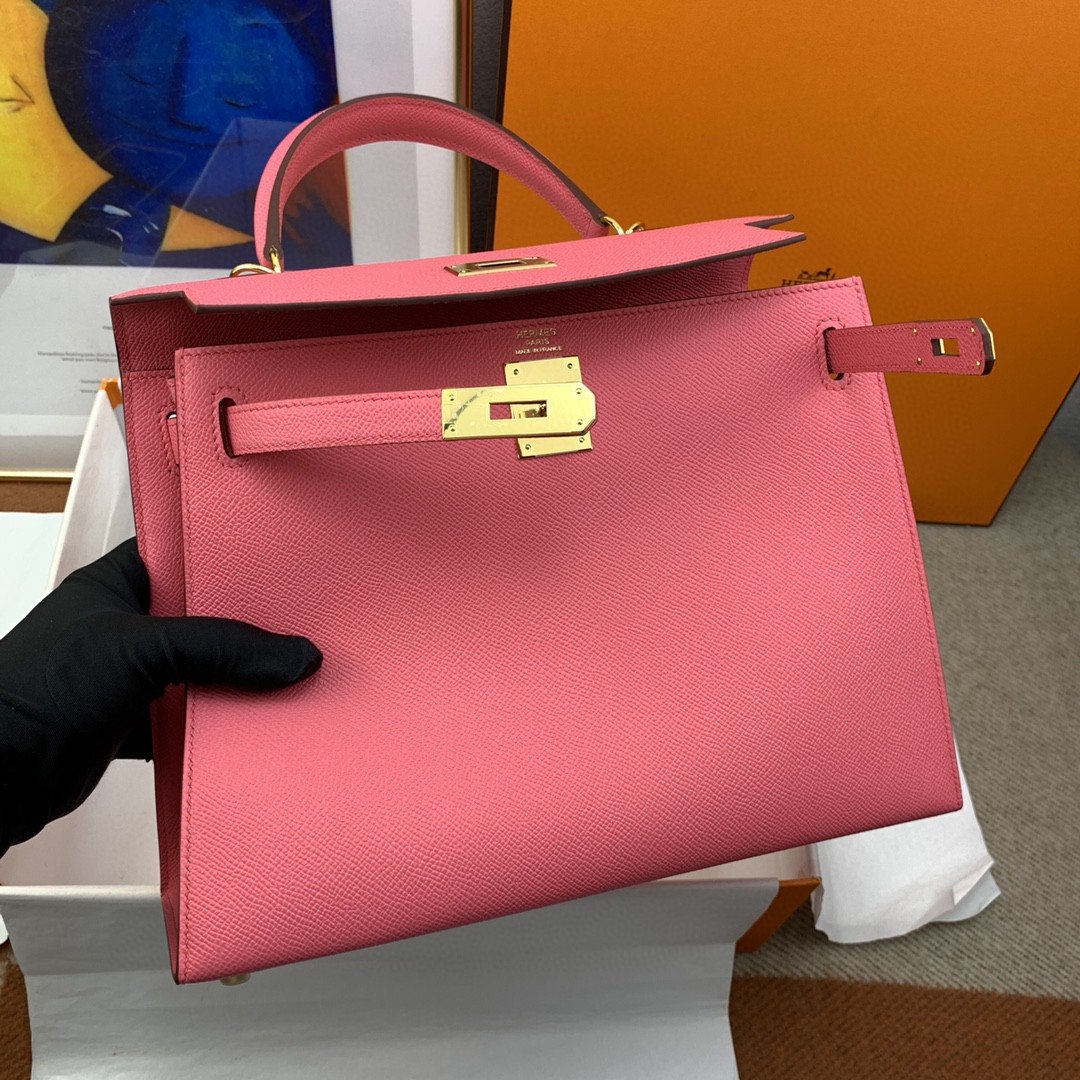 Top Quality Kelly Sellier Epsom Bag For Pink Shoulder Bag