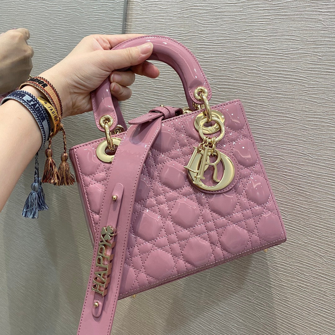 Lady Toned Hardware Cd Pink Gold Small Clutch Bag