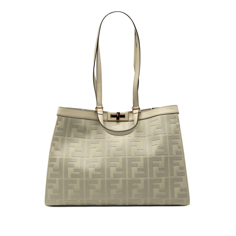 Fendi Ecktote Zucca 2Way Bag Leather Canvas Tote Bag