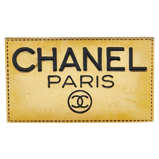 Chanel Gold Plated Logo Plate Brooch Bag