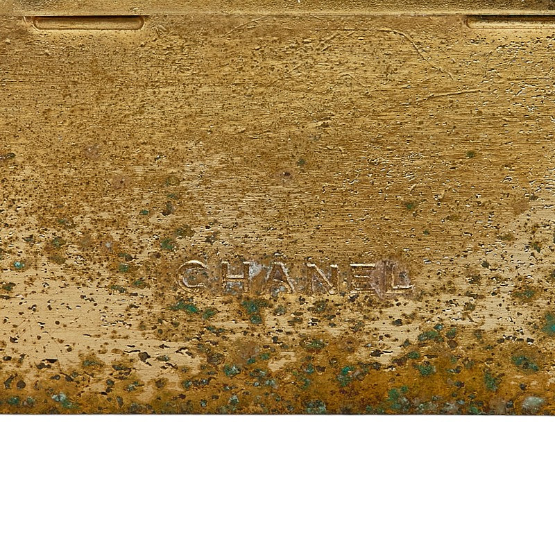 Chanel Gold Plated Logo Plate Brooch Bag