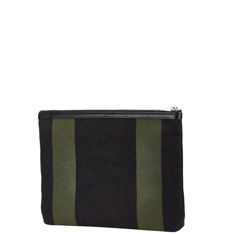 YSL Saint Laurent Clutch Bag Leather Canvas