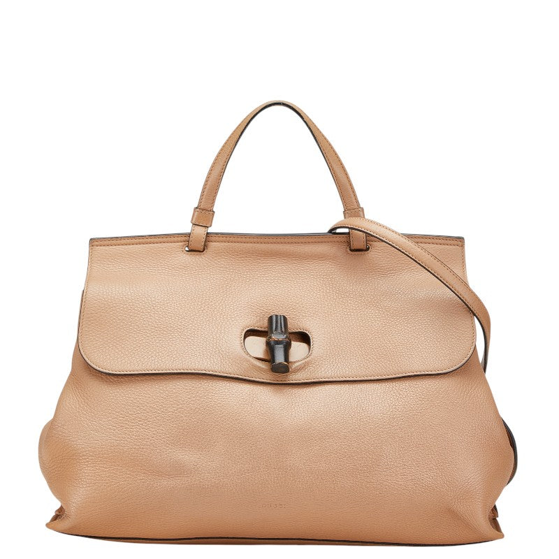Gucci Daily Bamboo 2Way Bag Leather Travel Bag Bag 1