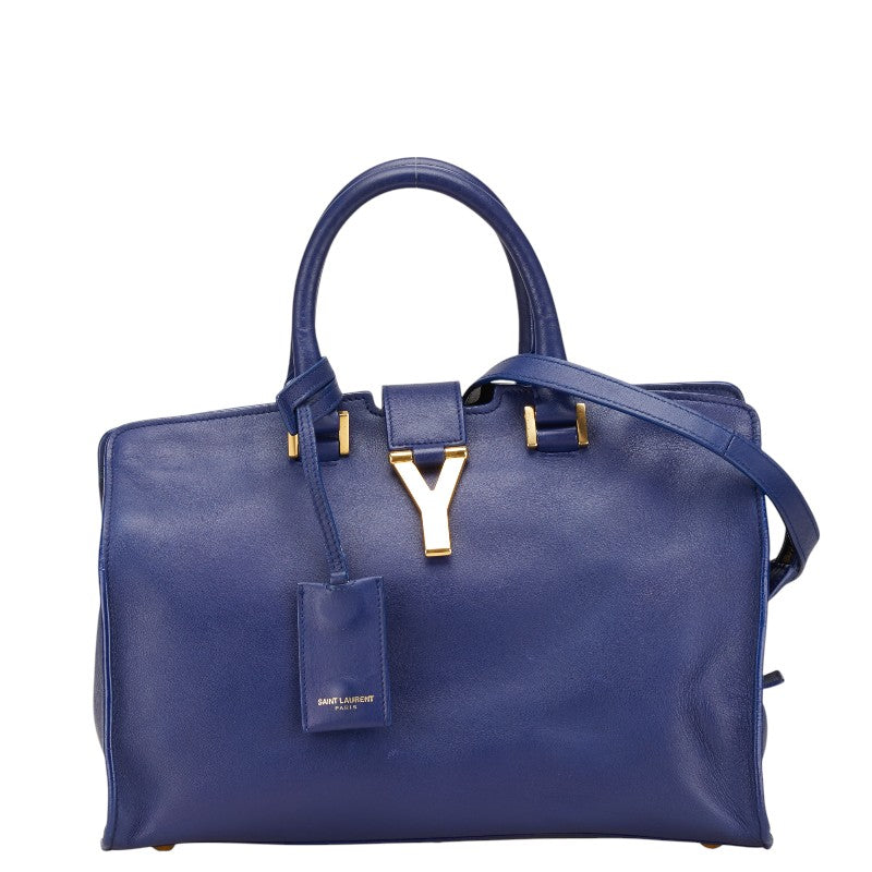 YSL Saint Laurent Petit Cabas 2Way Bag Leather Logo Travel Bag