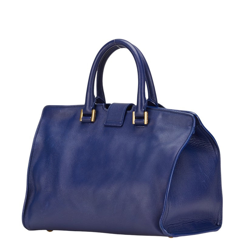YSL Saint Laurent Petit Cabas 2Way Bag Leather Logo Travel Bag