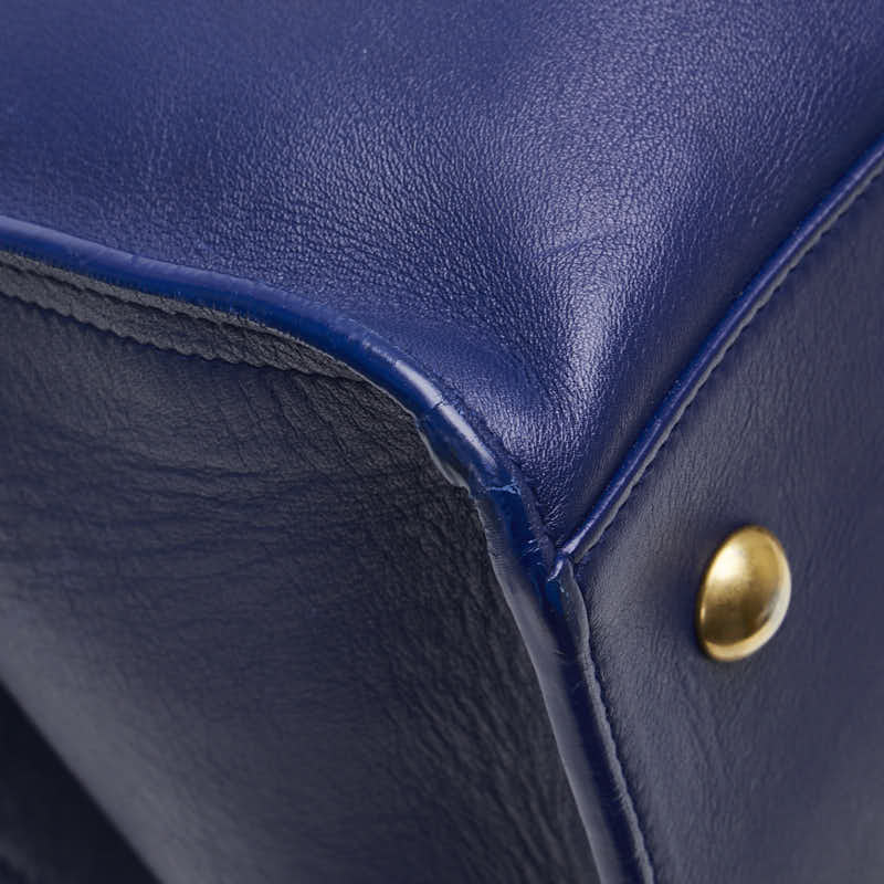 YSL Saint Laurent Petit Cabas 2Way Bag Leather Logo Travel Bag