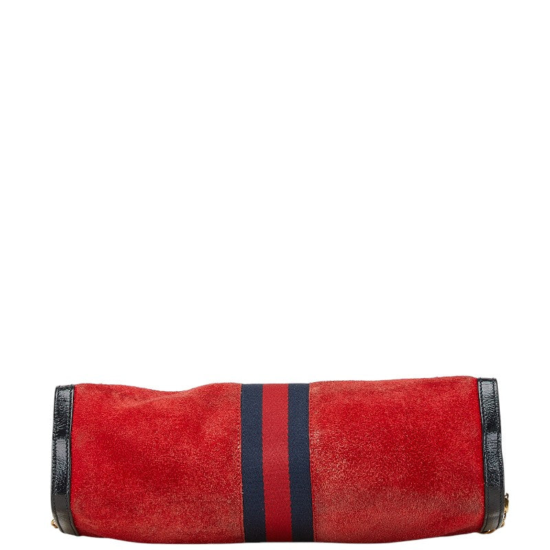Gucci Ophidia Shoulder Bag Leather Suede Red 503876