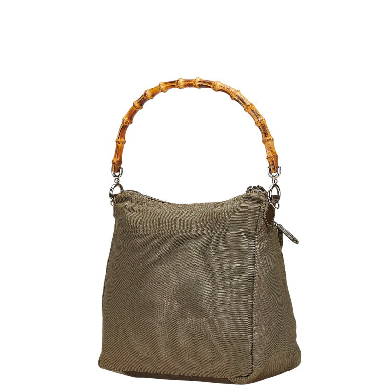 Gucci Bamboo 2Way Bag Leather Nylon Travel Bag