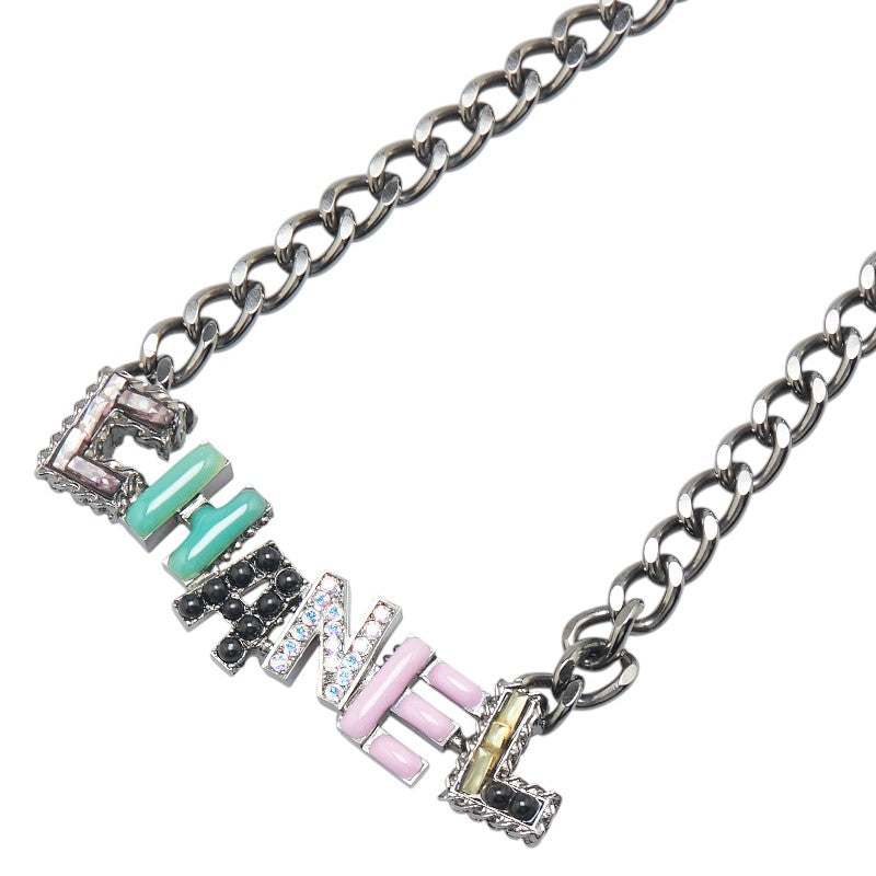 Chanel Logo Rhinestone Necklace
