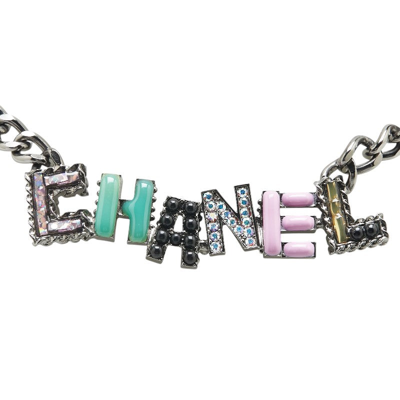 Chanel Logo Rhinestone Necklace