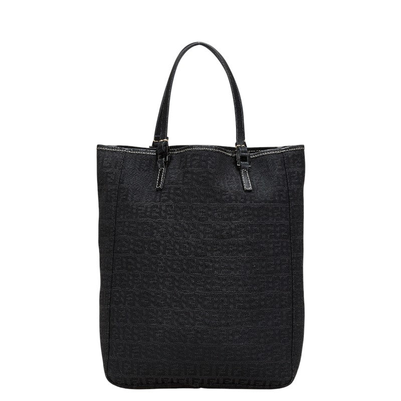 Fendi Zucchino Handbag Leather Canvas Travel Bag