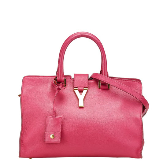 YSL Saint Laurent Cabas Ligne 2Way Bag Leather Travel Bag