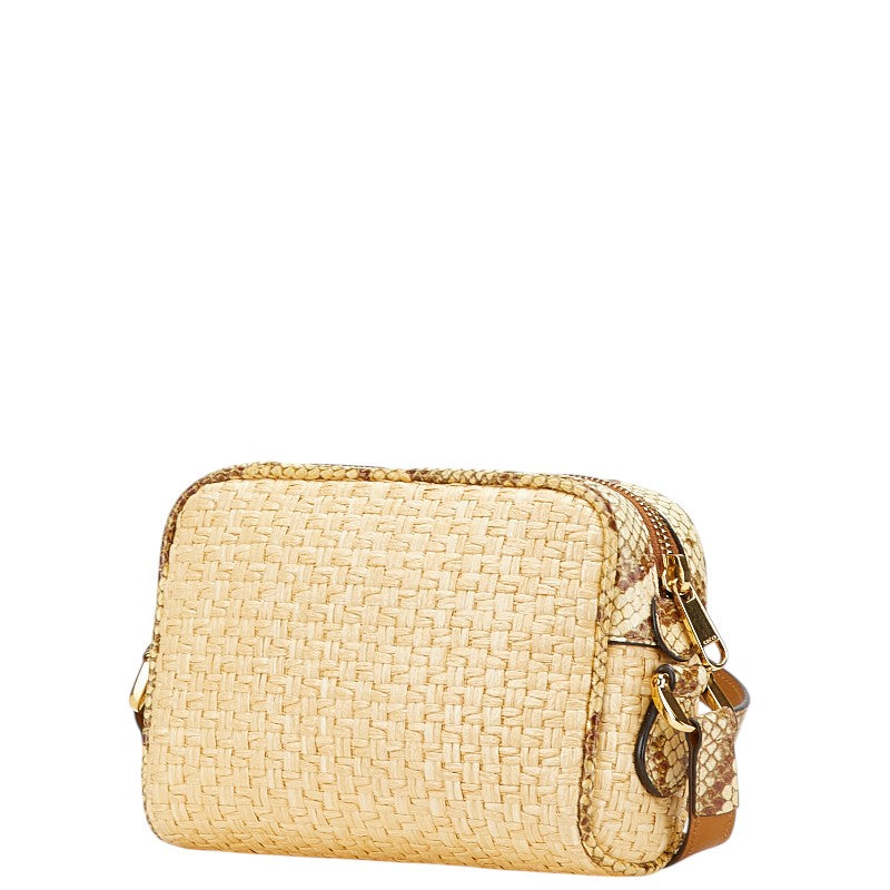Gucci Marmont Python Shoulder Bag Raffia