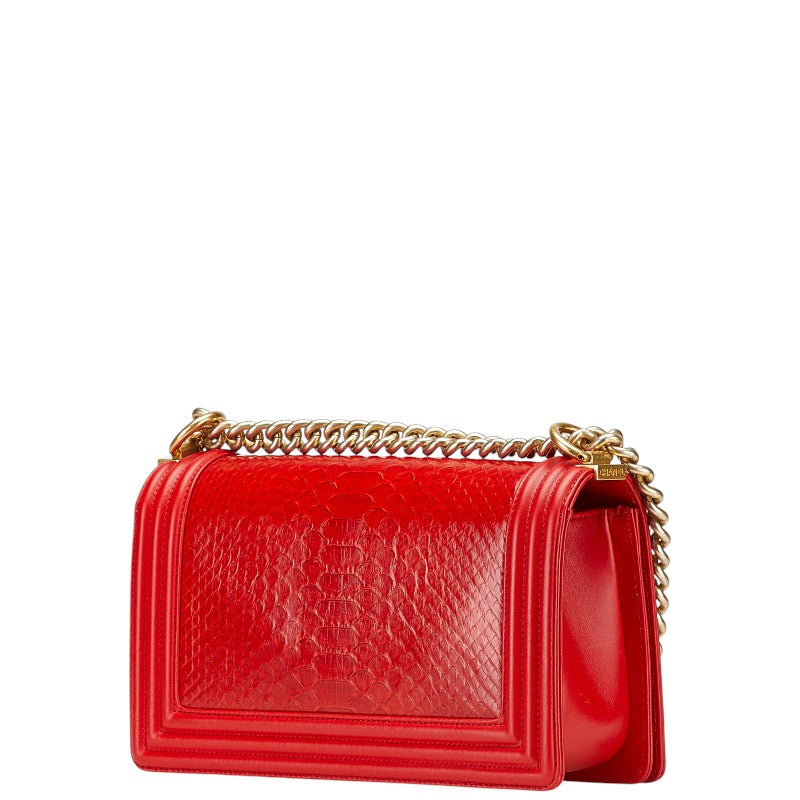 Chanel Boy Chanel Lambskin Python Shoulder Bag