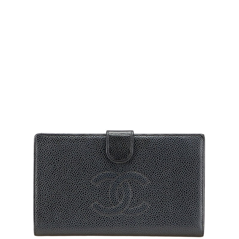 Chanel Coco Mark Caviar Long Wallet