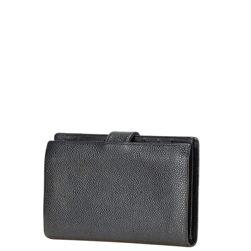 Chanel Coco Mark Caviar Long Wallet