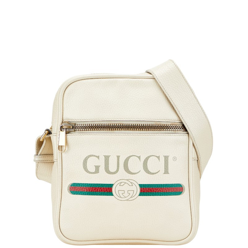 Gucci Print Shoulder Bag Leather Logo