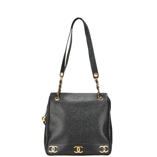 Chanel Triple Coco Mark Caviar Skin Shoulder Bag