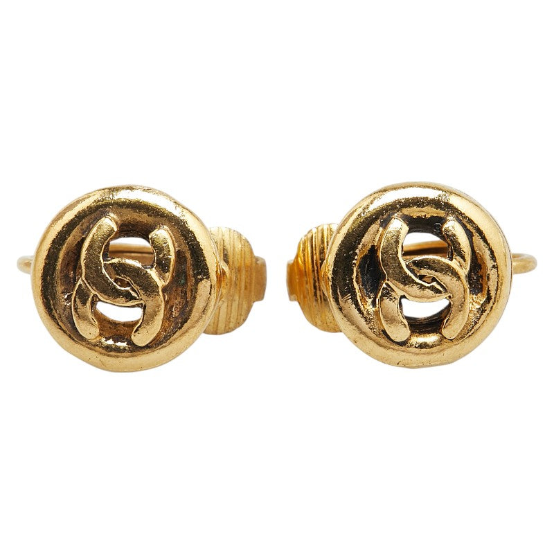 Chanel Coco Mark Round Earrings