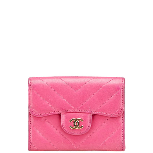 Chanel Coco Mark V Stitch Lambskin Coin Case Card Case Bag
