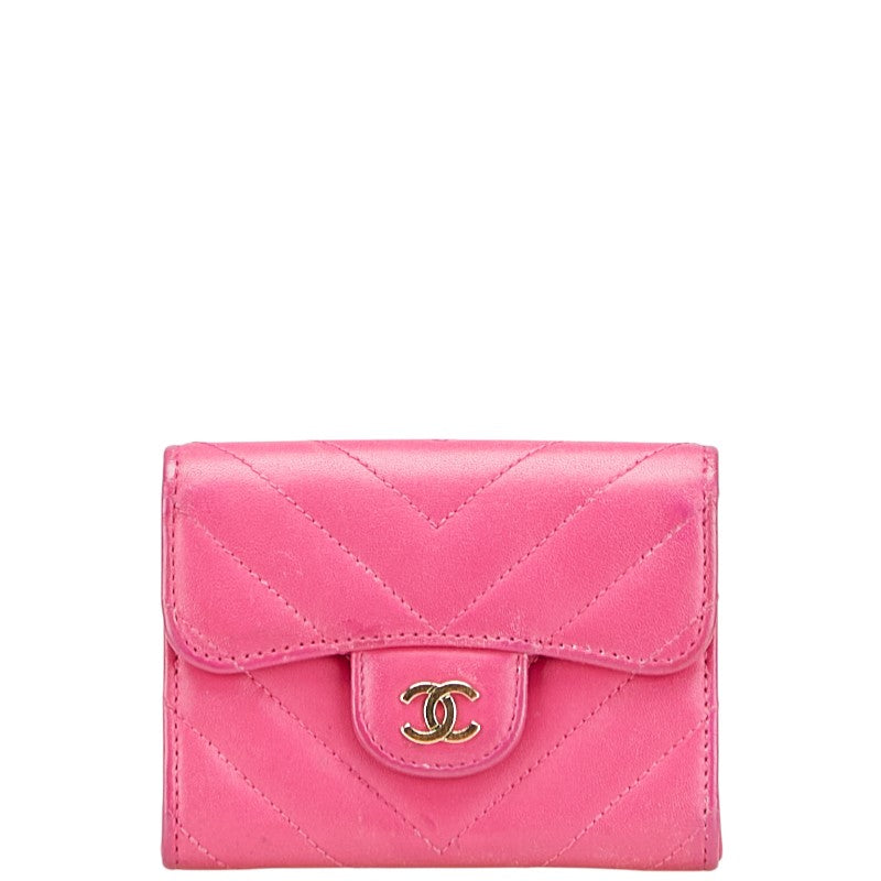 Chanel Coco Mark V Stitch Lambskin Coin Case Card Case