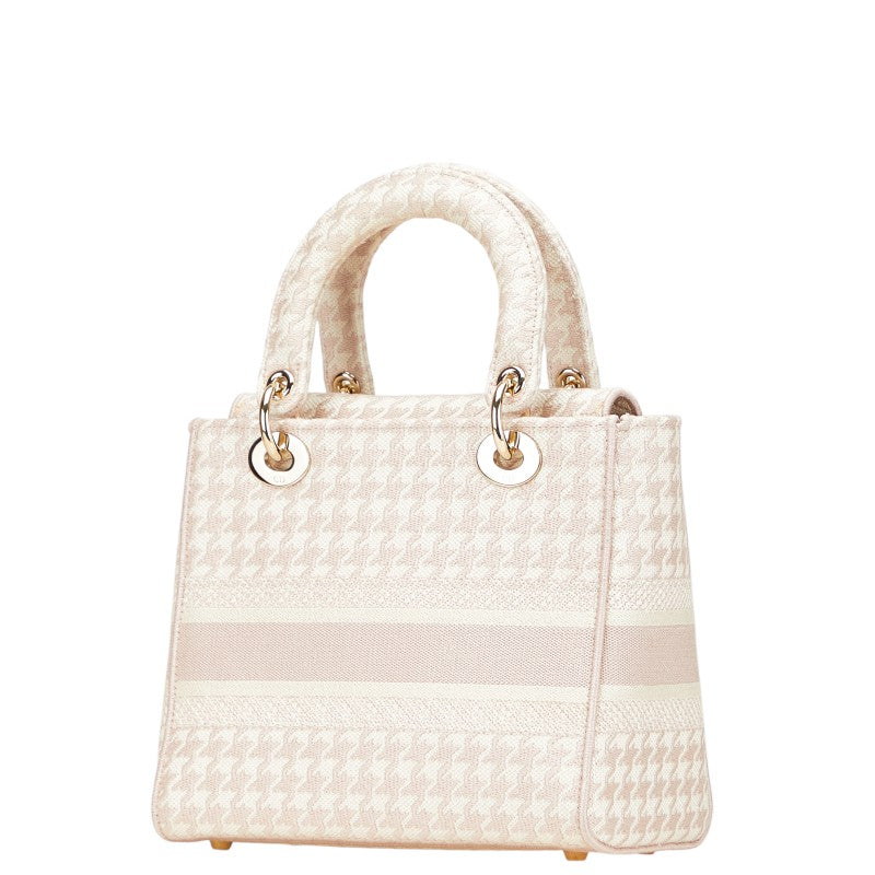Dior Lady Houndstooth 2Way Bag Canvas Travel Bag