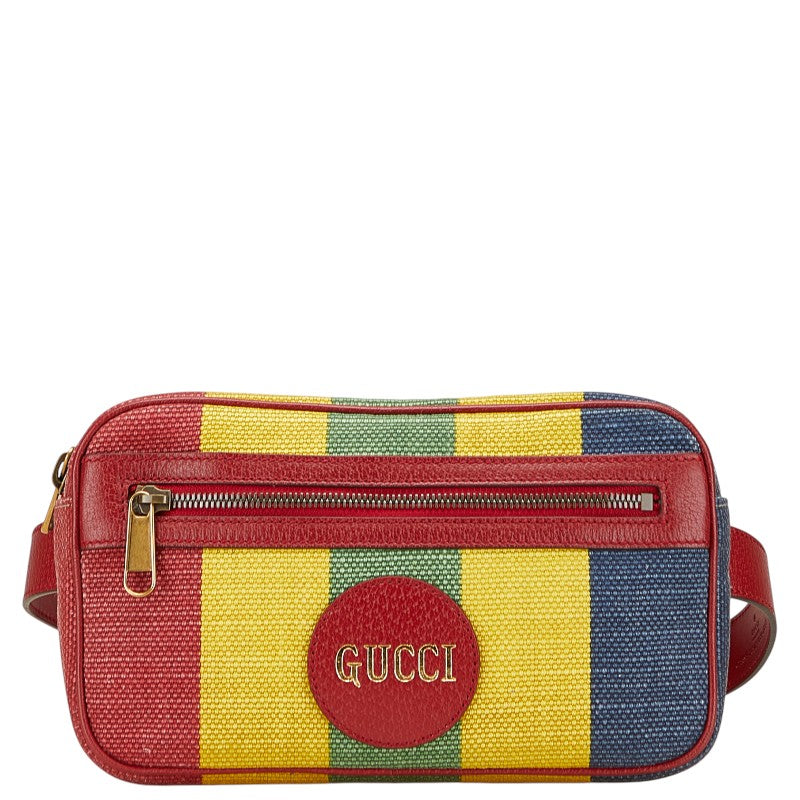 Gucci Baia Dera Waist Bag Leather Canvas Travel Bag