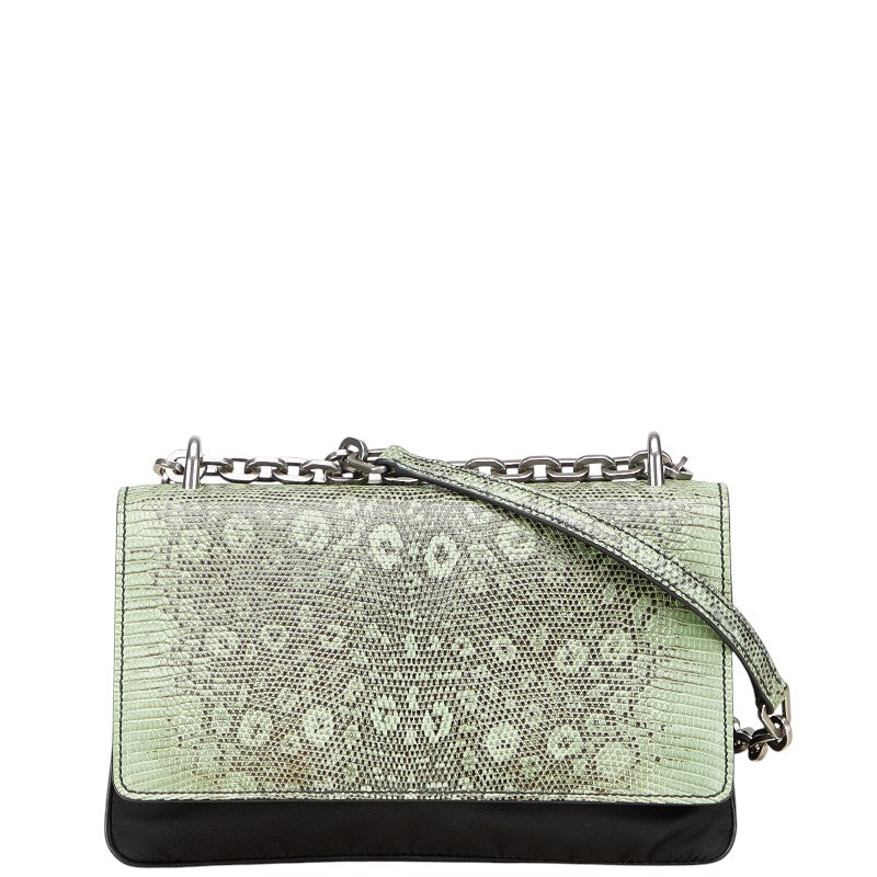 Prada 2Way Bag Leather Nylon Python Travel Bag