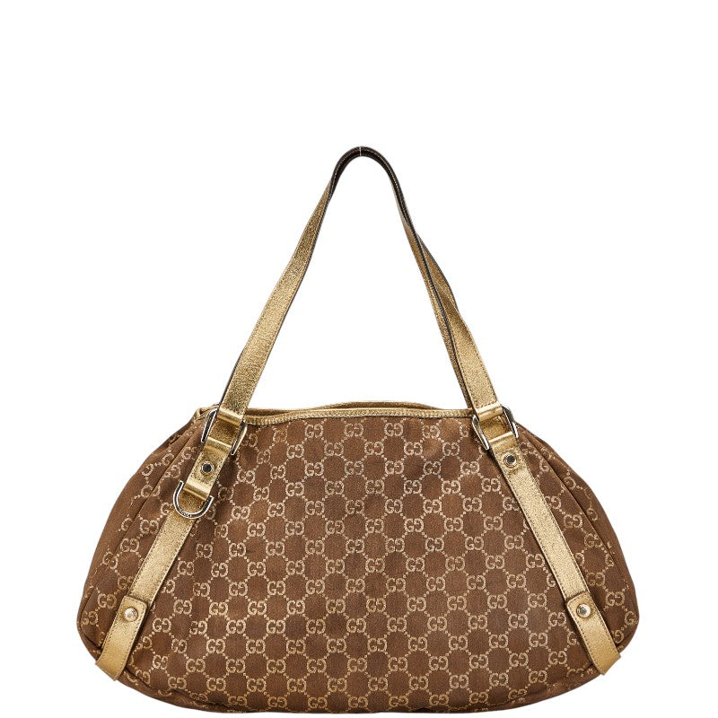 Gucci Abbey Tote Bag Leather Canvas