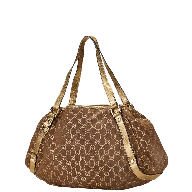 Gucci Abbey Tote Bag Leather Canvas