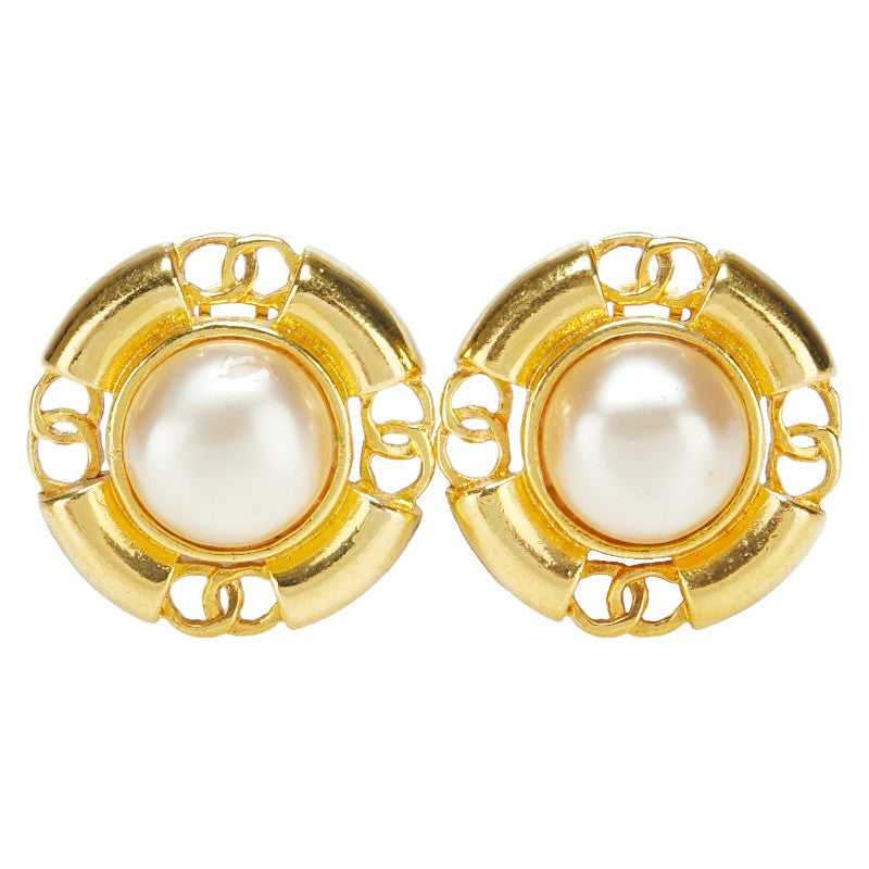 Chanel Coco Mark Round Earrings