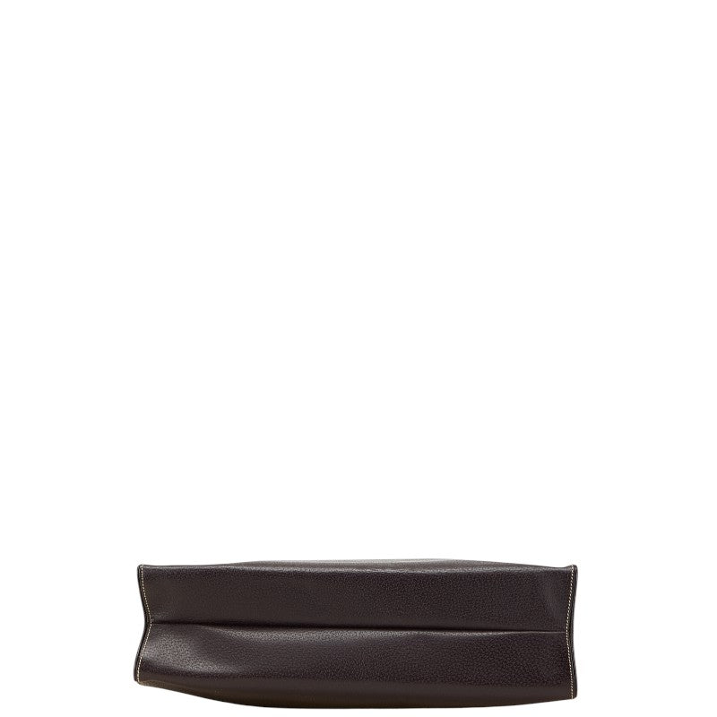 Prada Triangle Plate Tote Bag Leather Logo