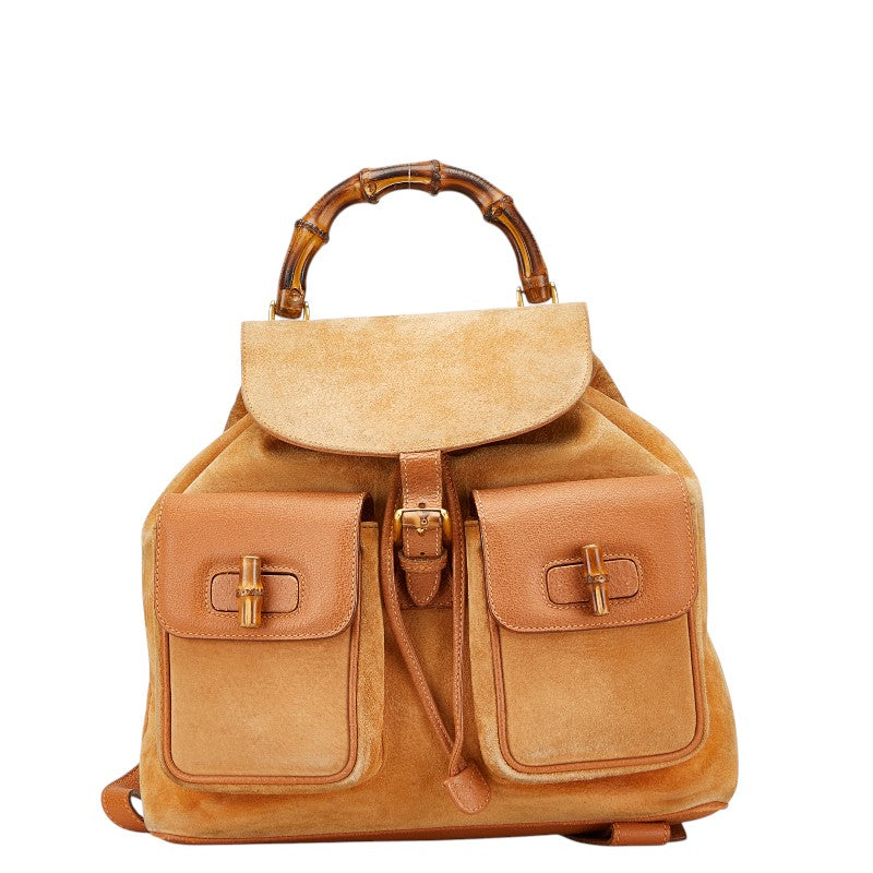 Gucci Bamboo Backpack Leather Leather Backpack