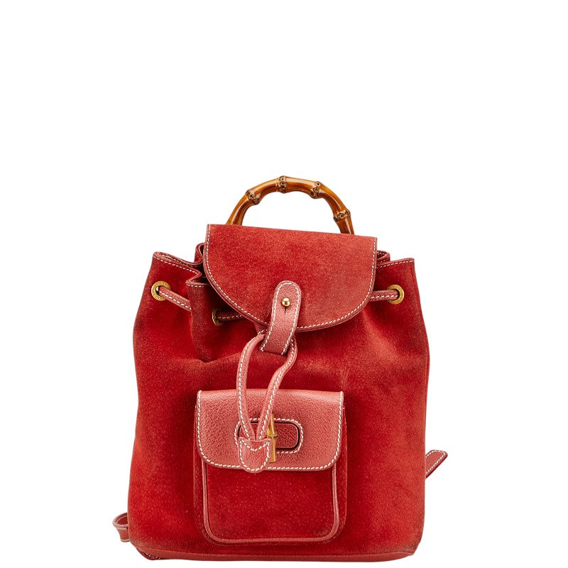 Gucci Bamboo Backpack Leather Suede Backpack 3