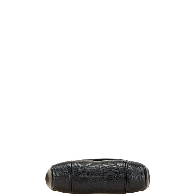 YSL Saint Laurent Lizard Shoulder Bag Leather Embossed