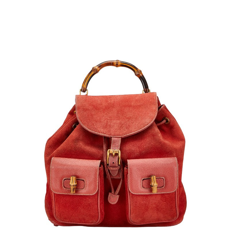 Gucci Bamboo Backpack Leather Suede Backpack 5