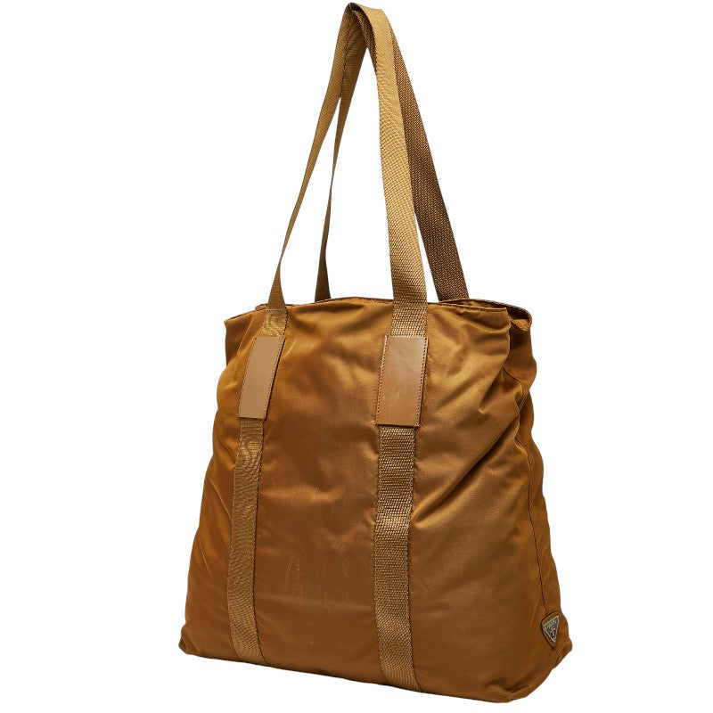 Prada Triangle Plate 2Way Bag Leather Nylon Logo Travel Bag