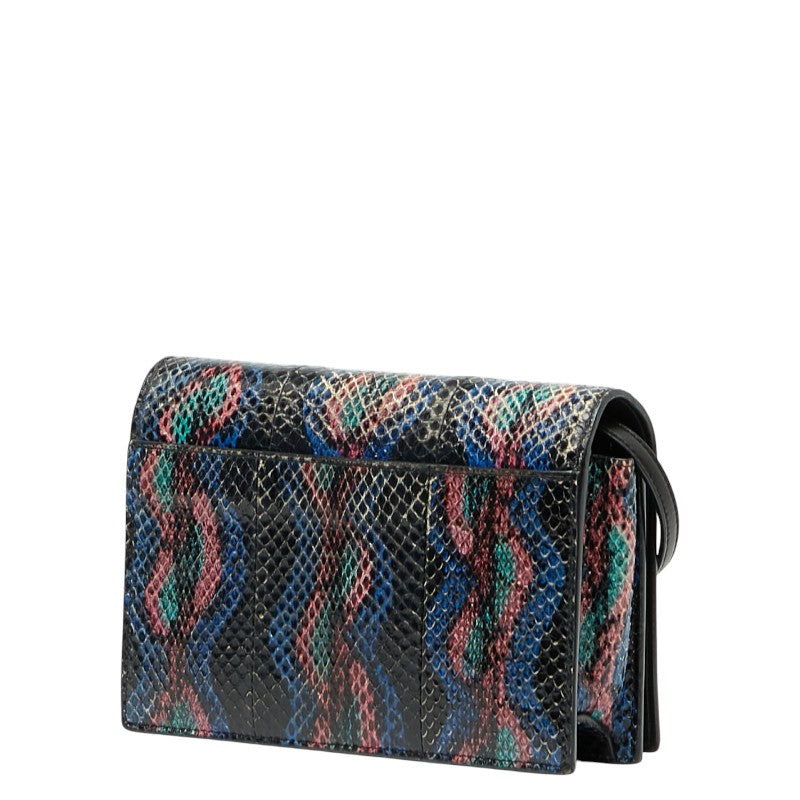 YSL Saint Laurent Shoulder Bag Leather Python Logo