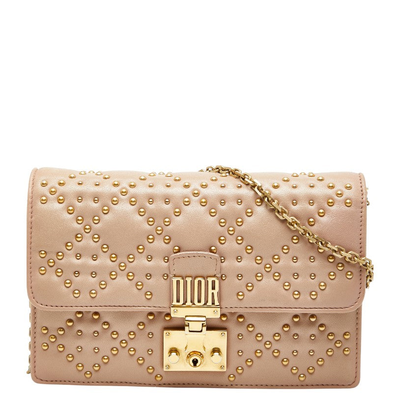 Dior Studs Cannage 2Way Shoulder Bag Leather