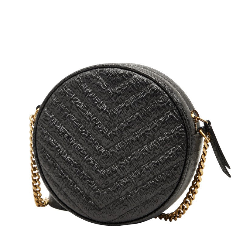 YSL Saint Laurent Vinyle Calfskin Shoulder Bag Chain Logo